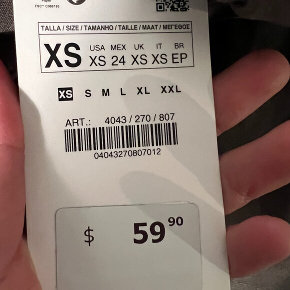 Zara pant women's taupe EUR XS linen and lyocell new with tag - Picture 7 of 10